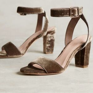 Charlotte Stone Velvet Ankle Wrap Heels